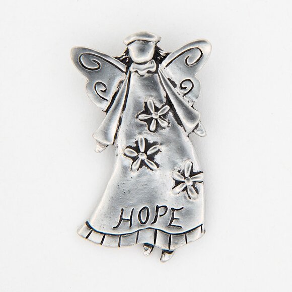 Uno Alla Volta | Pewter Faith Hope Love Angel Magnets | Handcrafted Set of 3 - Picture 5 of 11